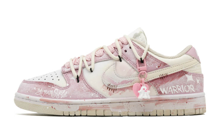 Nike Nike Dunk Leather Slip Resistant Abrasion Resistant Low top Skateboard Shoes Unisex Pink
