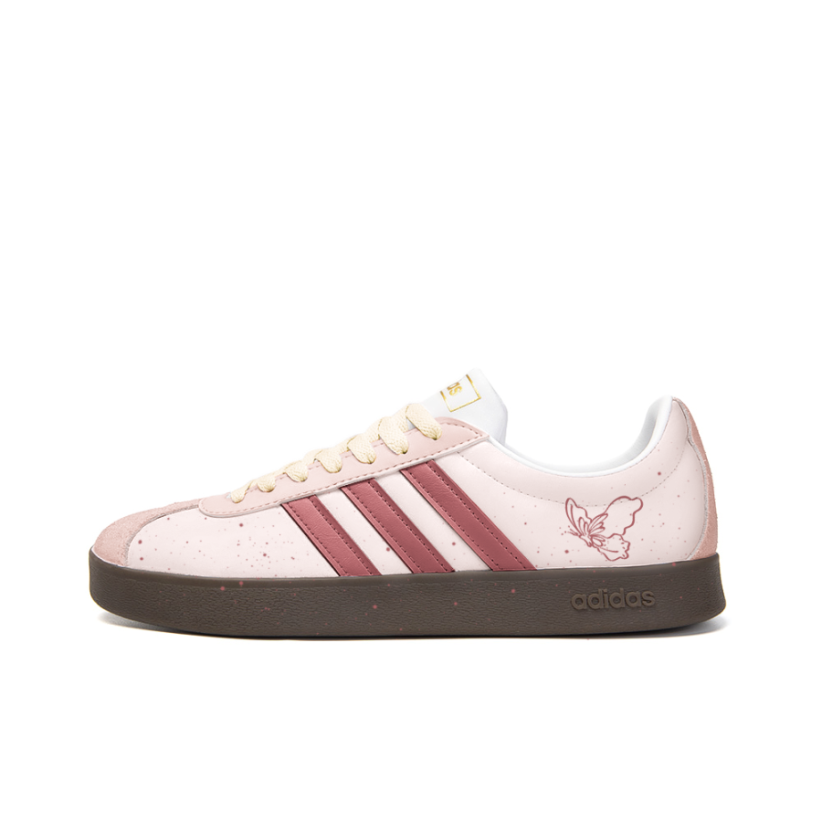 Adidas Neo VL Court 2.0 Leather Slip Resistant Abrasion Resistant Low top Skateboard Shoes Unisex Pink