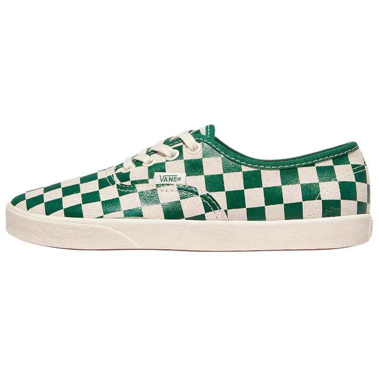 Vans Authentic Abrasion Resistant Low top Skateboard Shoes Women's Green Chessboard