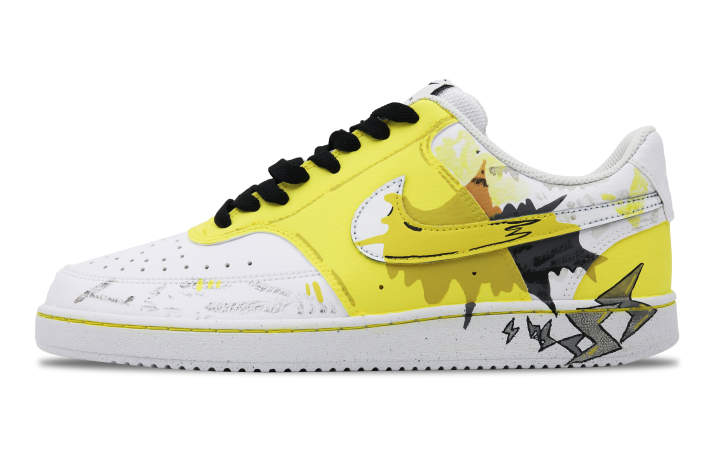 Nike Nike Court Vision 1 Cushioning Low top Skateboard Shoes Men's White Yellow