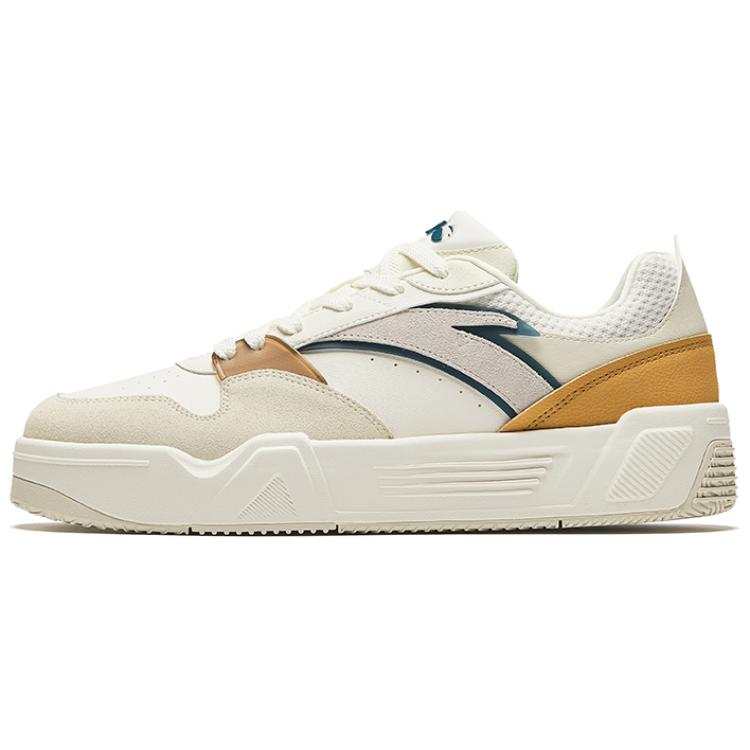 Anta C37 Series Comfortable Height Increasing Lightweight Low top Skateboard Shoes Men's Beige Brown