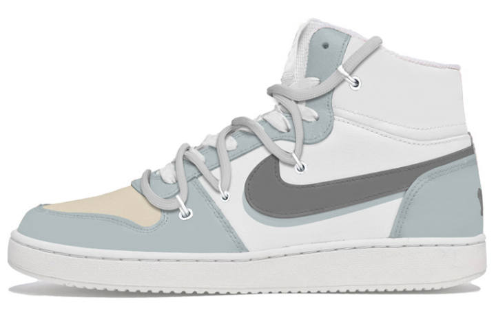 Nike Nike EBERNON Mid top Skateboard Shoes Men's Gray Cyan