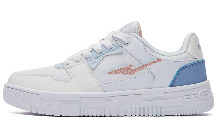 Erke Low top Skateboard Shoes Women's White Blue Purple
