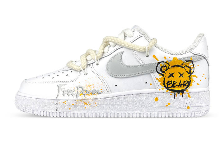 Nike Nike Air Force 1 Low LE Low top Skateboard Shoes GS White Yellow
