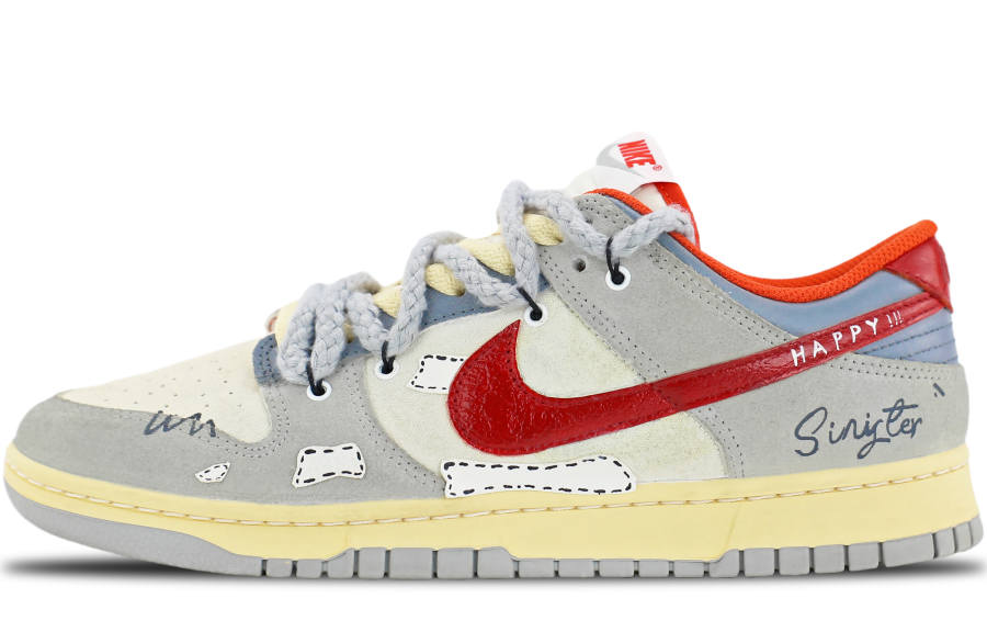 Nike Nike Dunk Slip Resistant Abrasion Resistant Low top Skateboard Shoes Men's Red Gray