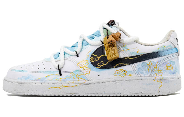 Nike Nike Court Victory Ruyi Abrasion Resistant Low top Skateboard Shoes Unisex White Blue