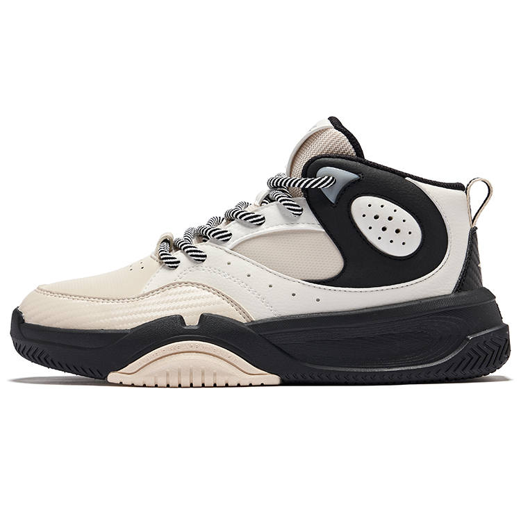 Erke Optimus 2.0 High top Skateboard Shoes Women's Eggnog Cream Gray, Microcrystal White, Jet Black