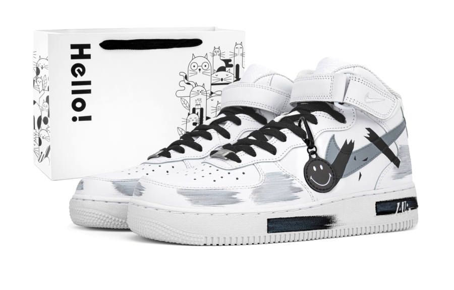 Nike Nike Air Force 1 Slip Resistant, Abrasion Resistant, Lightweight Mid top Skateboard Shoes Unisex Concrete Gray