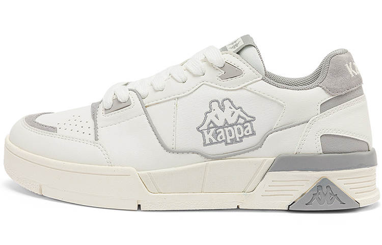 Kappa Textile, Synthetic Leather Lightweight, Wear resistant, And Non slip Low top Skateboard Shoes Unisex White Gray