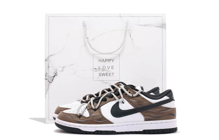Nike Nike Dunk Low top Skateboard Shoes Unisex Black Brown