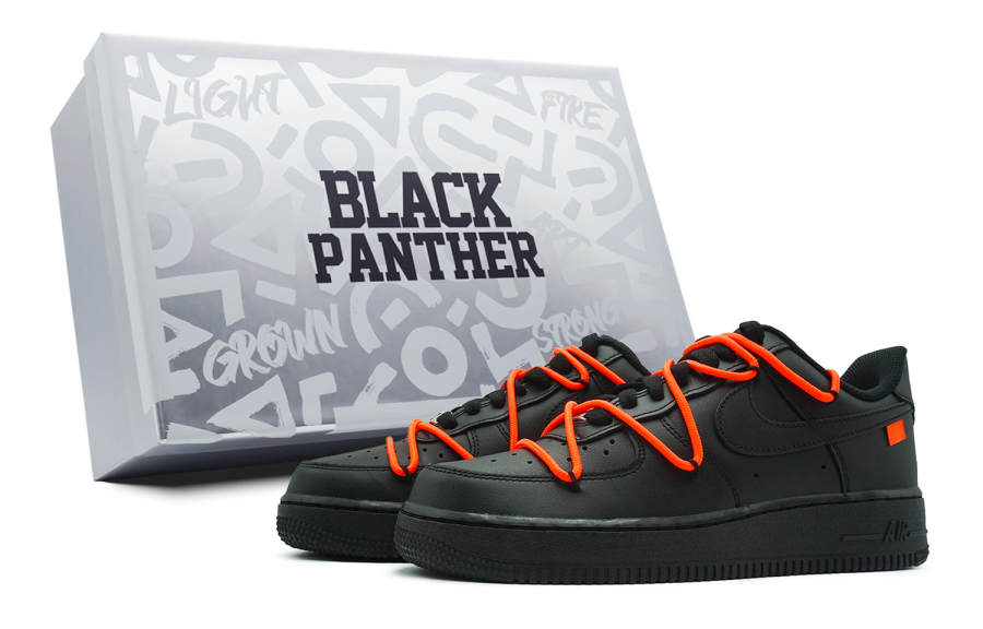 Nike Nike Air Force 1 Abrasion Resistant Abrasion Resistant Low top Skateboard Shoes Women's Black Orange