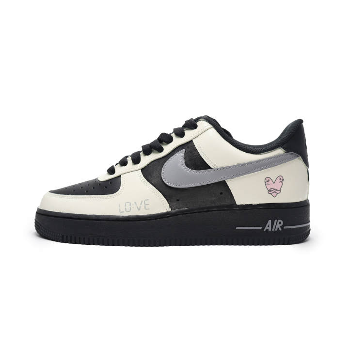 Nike Nike Air Force 1 Slip Resistant Abrasion Resistant Low top Skateboard Shoes Men's Black