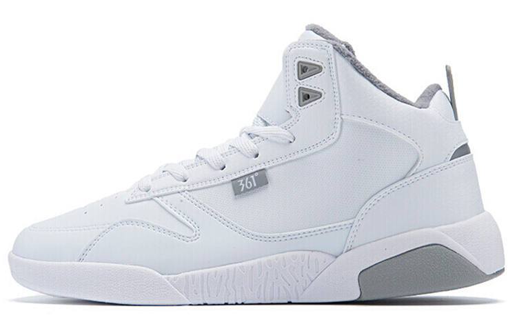 361° Fleece lined Slip Resistant Abrasion Resistant High top Skateboard Shoes White Gray