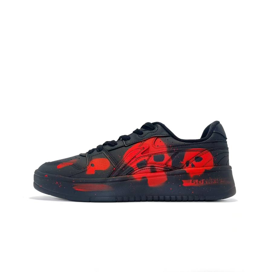 Li-Ning Li Ning Slip Resistant, Abrasion Resistant, Lightweight Low top Skateboard Shoes Men's Black Red