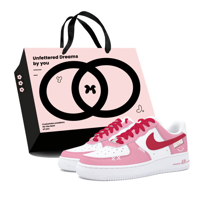 Nike Nike Air Force 1 Slip Resistant Abrasion Resistant Low top Skateboard Shoes Women's Pink