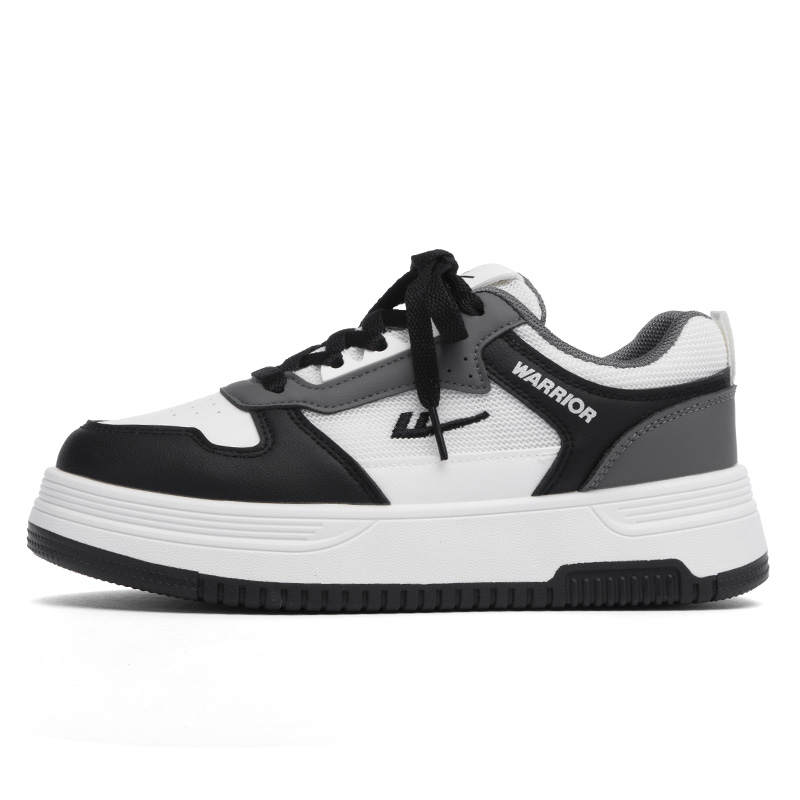 Warrior Lightweight And Breathable Low top Skateboard Shoes Unisex White Black Gray
