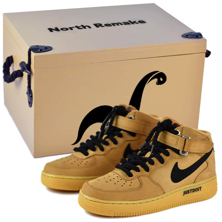 Nike Nike Air Force 1 Slip Resistant Abrasion Resistant Slip Resistant Abrasion Resistant Mid top Skateboard Shoes Unisex