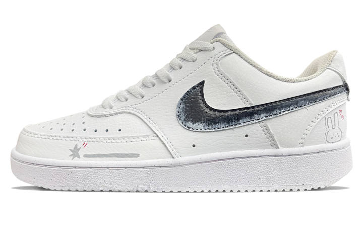 Nike Nike Court Vision Low Abrasion Resistant Low top Skateboard Shoes Unisex Black White