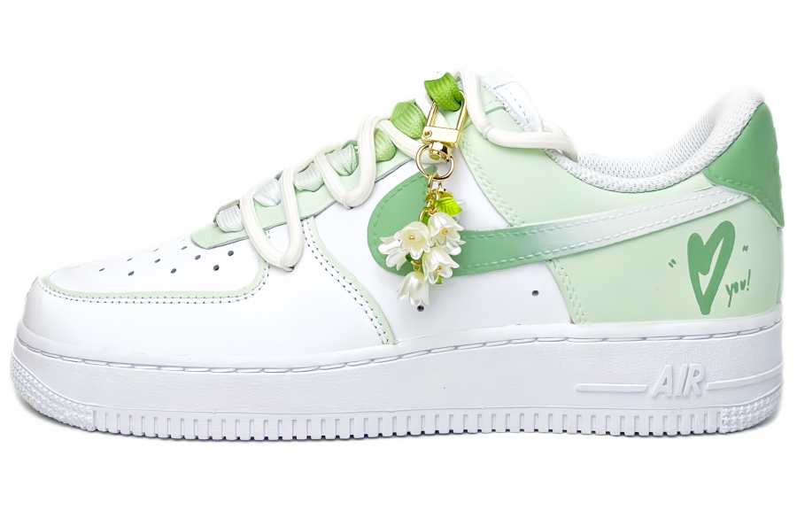 Nike Nike Air Force 1 Low top Skateboard Shoes Women's Green White