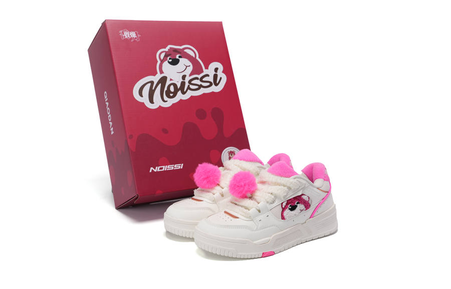 QIAODAN Skateboard Shoes Women's Low Top Ivory Aurora Pink