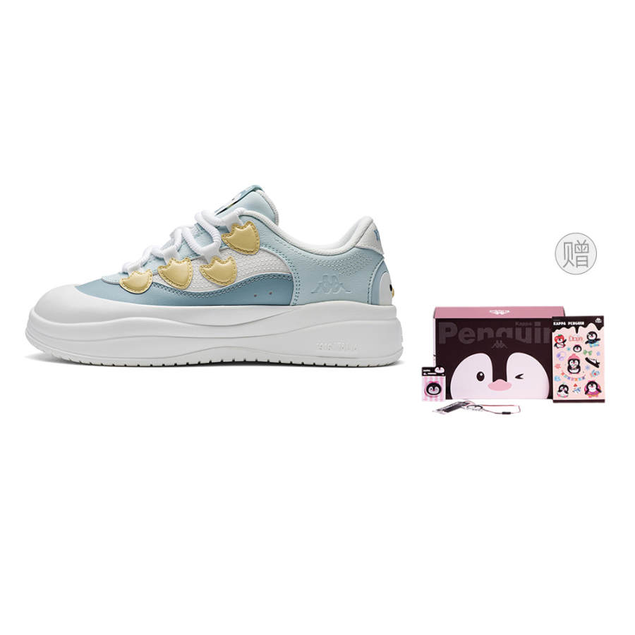 Kappa Penguin Shoes, Back to Back Abrasion Resistant Lightweight Low top Skateboard Shoes Women's Iceberg Blue