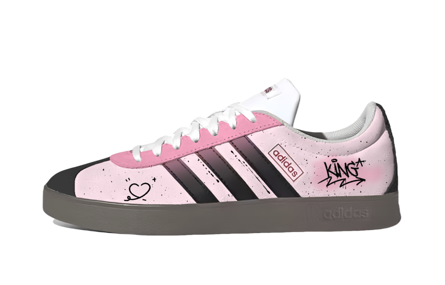 Adidas Adidas VL COURT 2.0 Pink Heart KING Abrasion Resistant Lightweight Wear resistant And Lightweight Low top