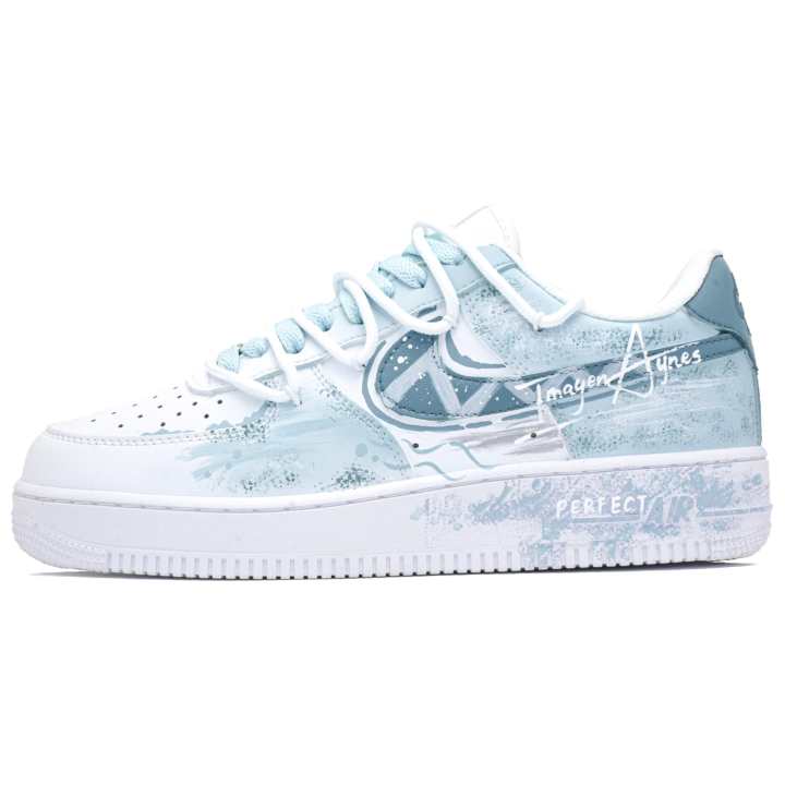 Nike Nike Air Force 1 Low top Skateboard Shoes Unisex White Blue