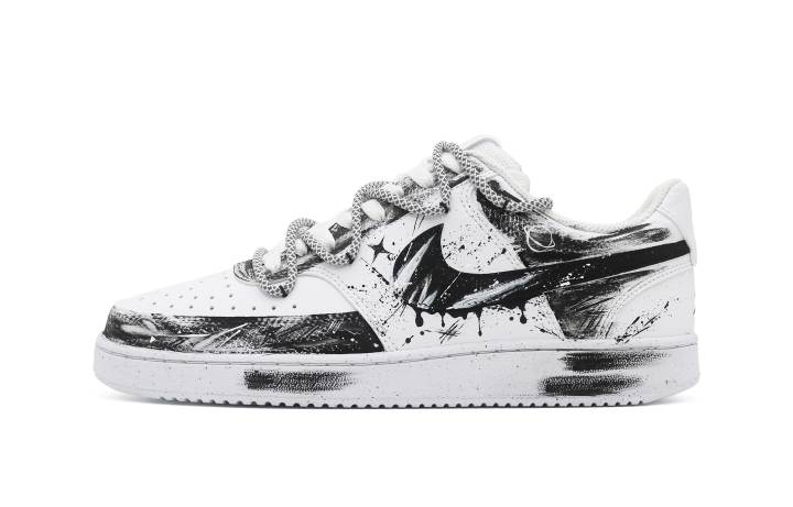 Nike Nike Court Vision 1 Low top Skateboard Shoes Women's Black White