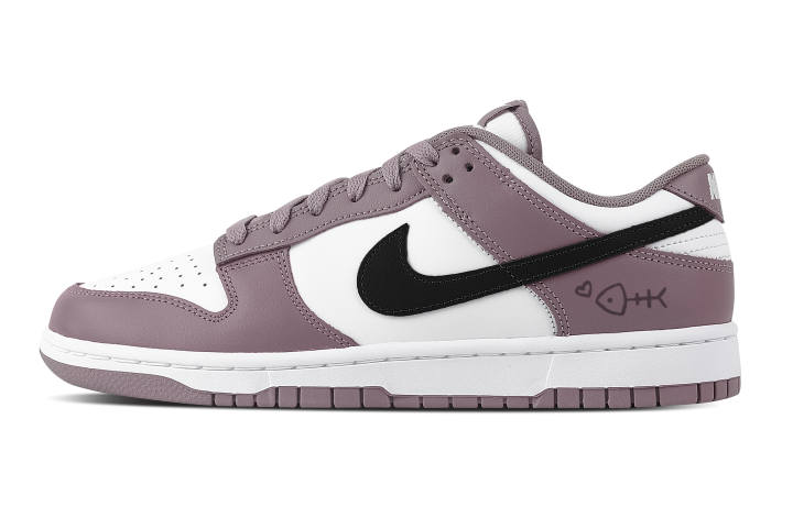 Nike Nike Dunk Purple Taro Fish Print Abrasion Resistant Low top Skateboard Shoes Unisex Purple