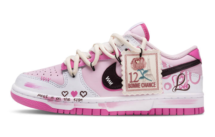 Nike Nike Dunk Pink Encounter Slip Resistant Abrasion Resistant Slip Resistant Abrasion Resistant Low top Skateboard Shoes