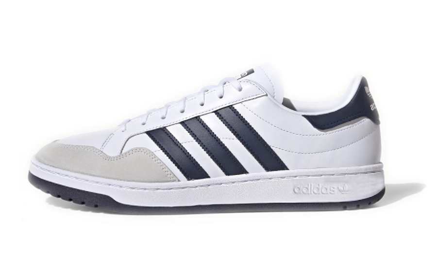 Adidas Originals Team Court Slip Resistant Slip Resistant Low top Skateboard Shoes Men's White Navy Blue