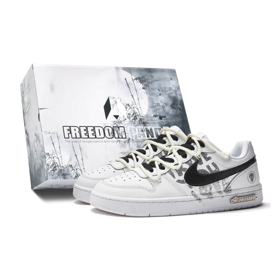 Nike Nike Court Borough Freedom Panda, Box, Silver Demon Slip Resistant Abrasion Resistant Low top Skateboard Shoes GS