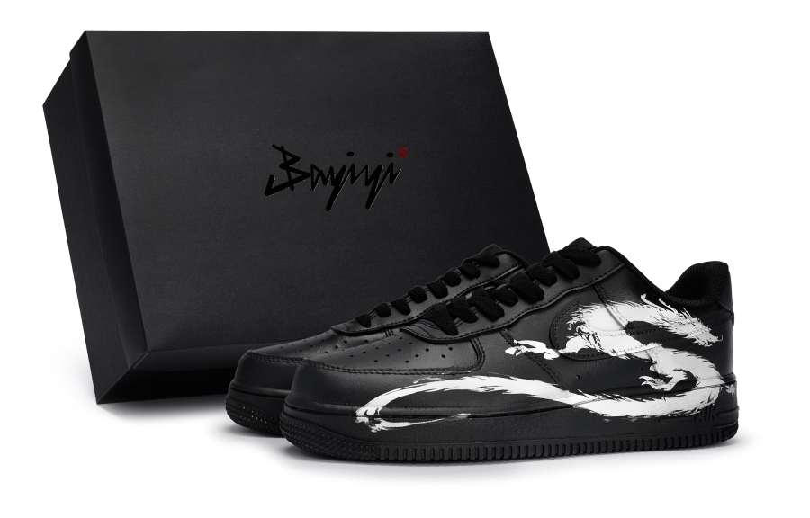 Nike Nike Air Force 1 07 811 Manufacturing, Shadow White Dragon, Special Shoe Box Hand Drawn Low top Skateboard Shoes Unisex