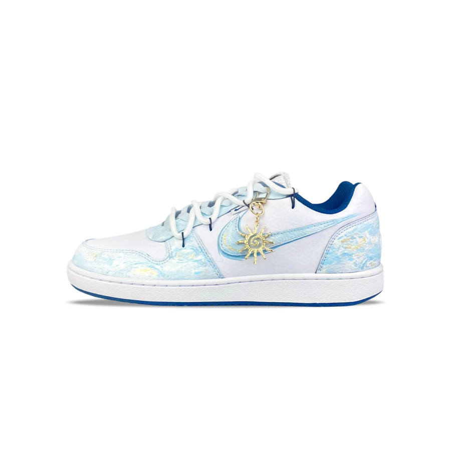 Nike Nike EBERNON Abrasion Resistant Abrasion Resistant Low top Skateboard Shoes Men's White Blue