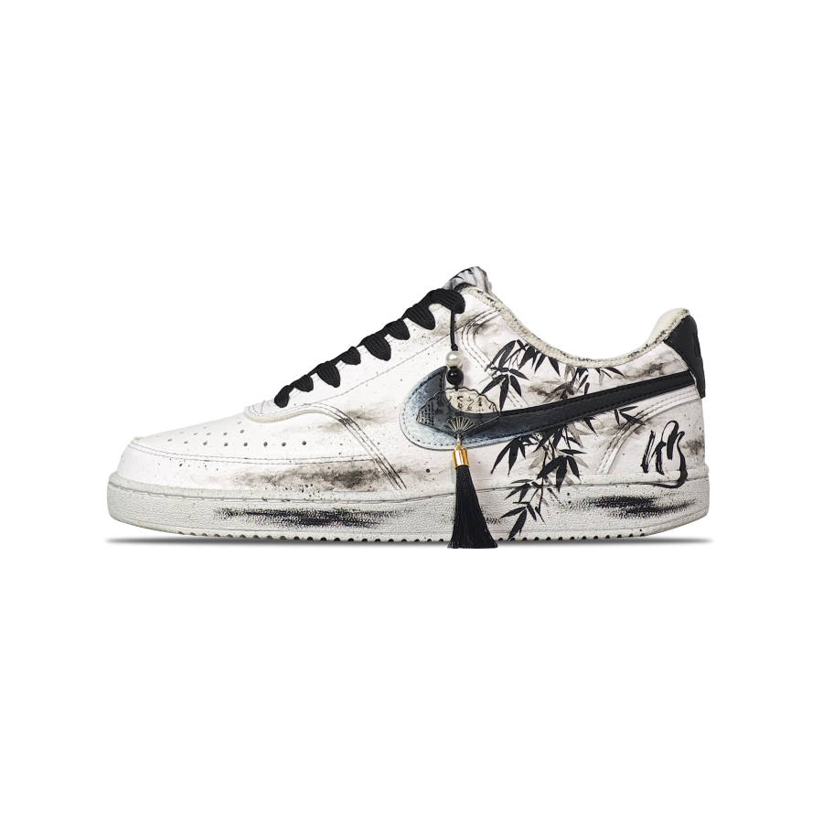 Nike Nike Court Vision Slip Resistant Low top Skateboard Shoes Men's Black White