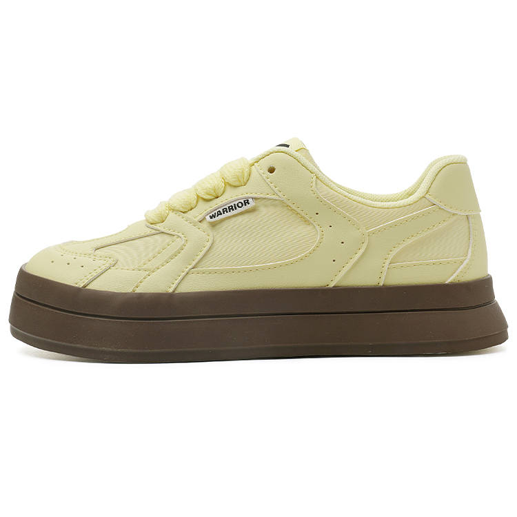 WARRIOR Synthetic Leather Lightweight Low top Skateboard Shoes Women's Yellow 1.0