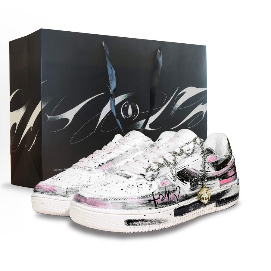 XTEP Air Force 1 Slip Resistant Cushioning Abrasion Resistant Low top Skateboard Shoes Unisex Black Pink