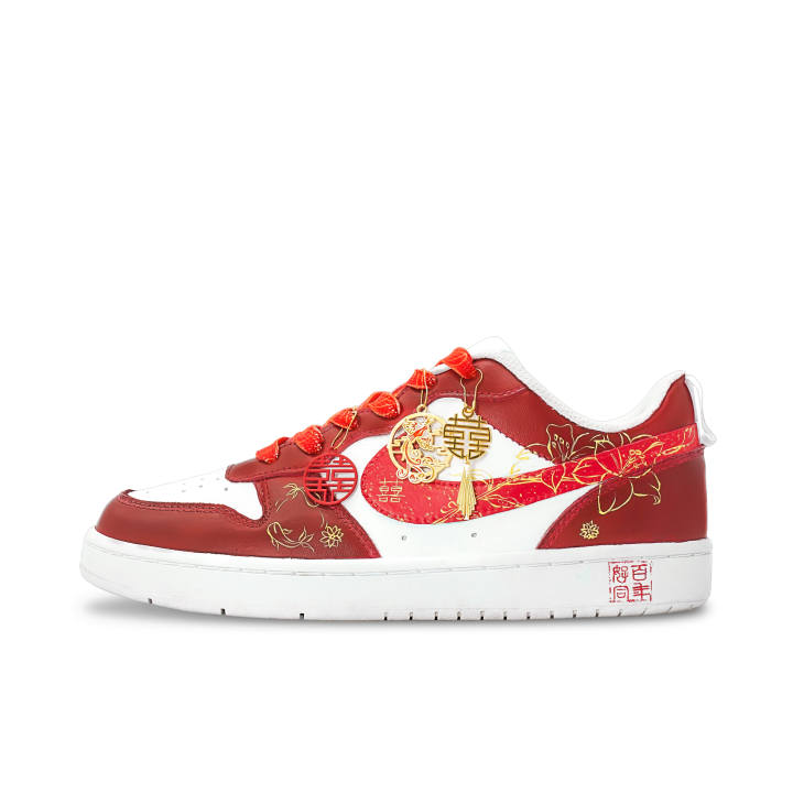 Nike Nike Court Borough Skateboard Shoes Unisex Low Top Red Gold