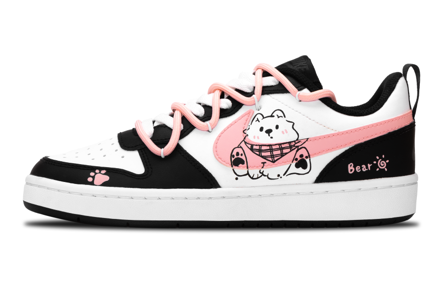 Nike Nike Court Borough 2 Slip Resistant Abrasion Resistant Low top Skateboard Shoes Women's Black Pink