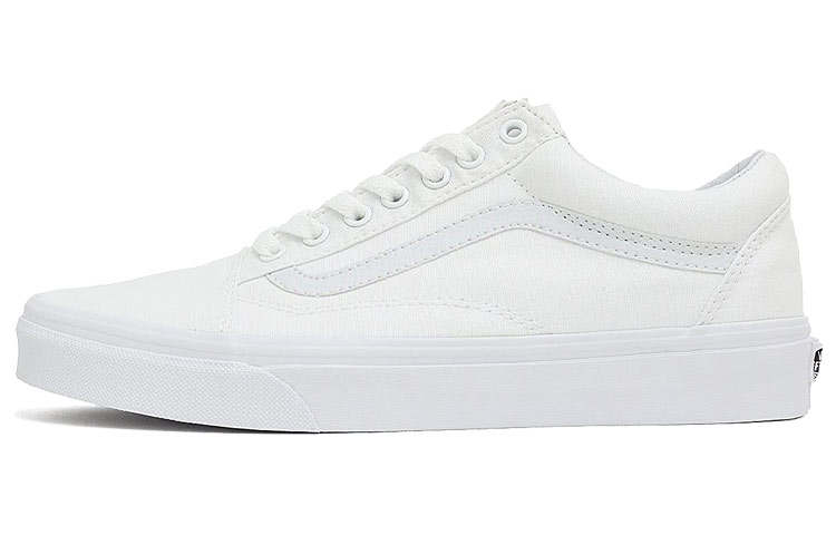 Vans Old Skool WHITE Canvas Low top Skateboard Shoes Unisex Pure White