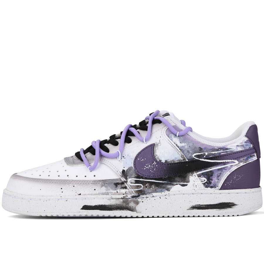 Nike Nike Court Vision 1 Purple Radiance Abrasion Resistant Slip Resistant Low top Skateboard Shoes Unisex Black Purple