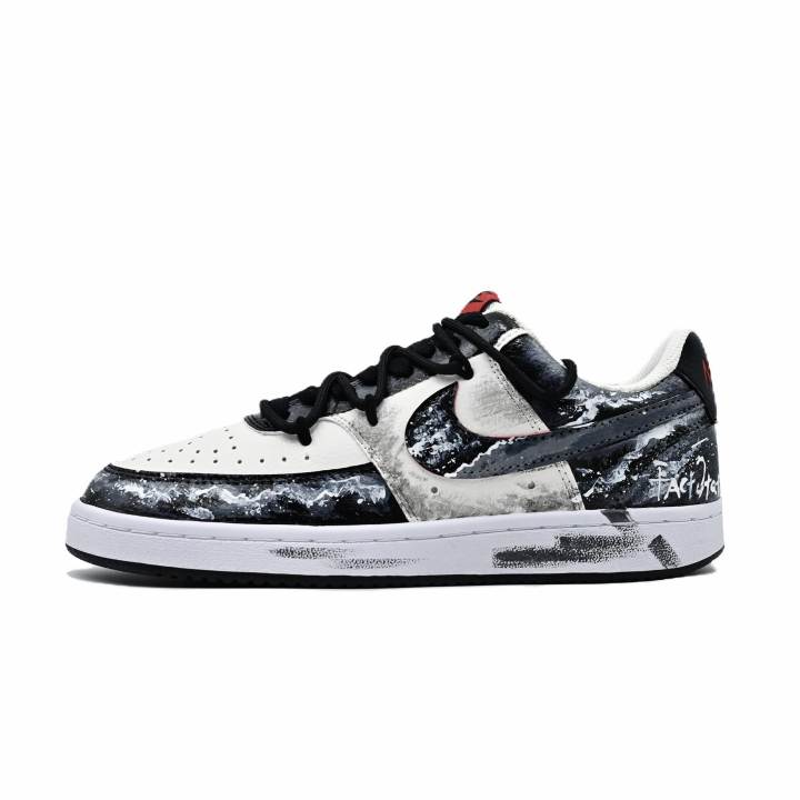 Nike Nike Court Vision 1 Moonlight Crack Synthetic Leather Slip Resistant Abrasion Resistant