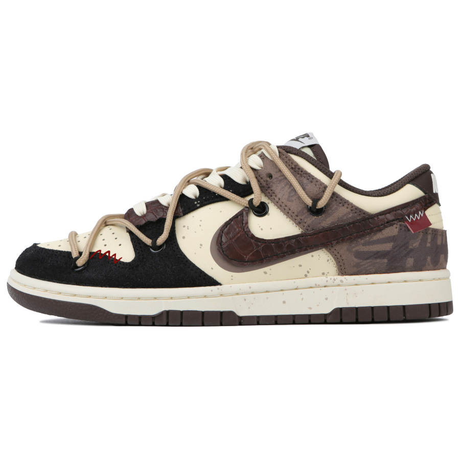 Nike Nike Dunk Low Retro PRM 'Cheetah' Mocha Fantasy Slip Resistant Low top Skateboard Shoes Unisex Beige Brown Black