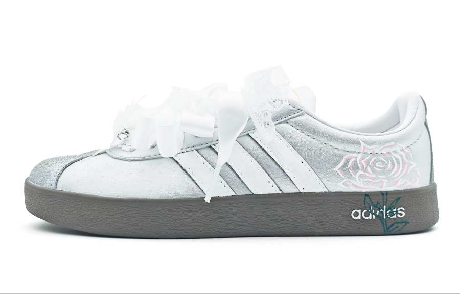 Adidas Adidas VL COURT 2.0 Waterproof Cushioning Low top Skateboard Shoes Unisex Silver