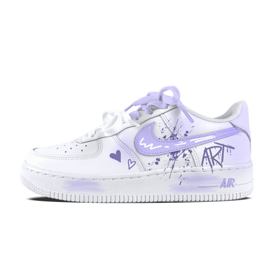 Nike Nike Air Force 1 Heart To Heart Abrasion Resistant Low top Skateboard Shoes Unisex White