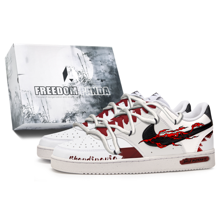 Nike Nike Court Vision 1 Slip Resistant Cushioning Low top Skateboard Shoes Men's White Red Black