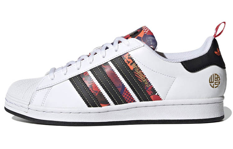 Adidas Originals SUPERSTAR 'CNY' Abrasion Resistant Low top Skateboard Shoes Unisex White Black Red