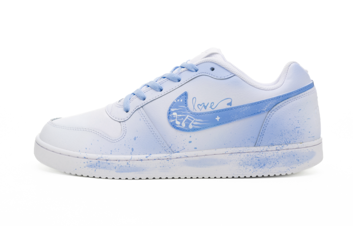 Nike Nike EBERNON Dynamic Five Staff Blue Purple Slip Resistant Abrasion Resistant Low top Skateboard Shoes Men's White