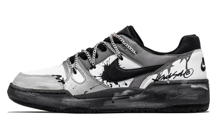 Nike Nike Full Force Night Shadow Traces Leather Cushioning Low top Skateboard Shoes Men's Black