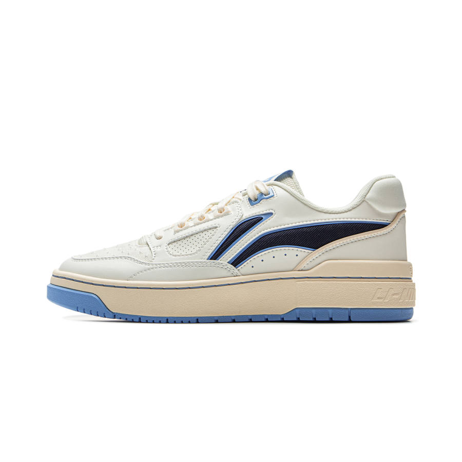 Li-Ning Li Ning Rising Stars Slip Resistant Cushioning Low top Skateboard Shoes Unisex Beige Blue